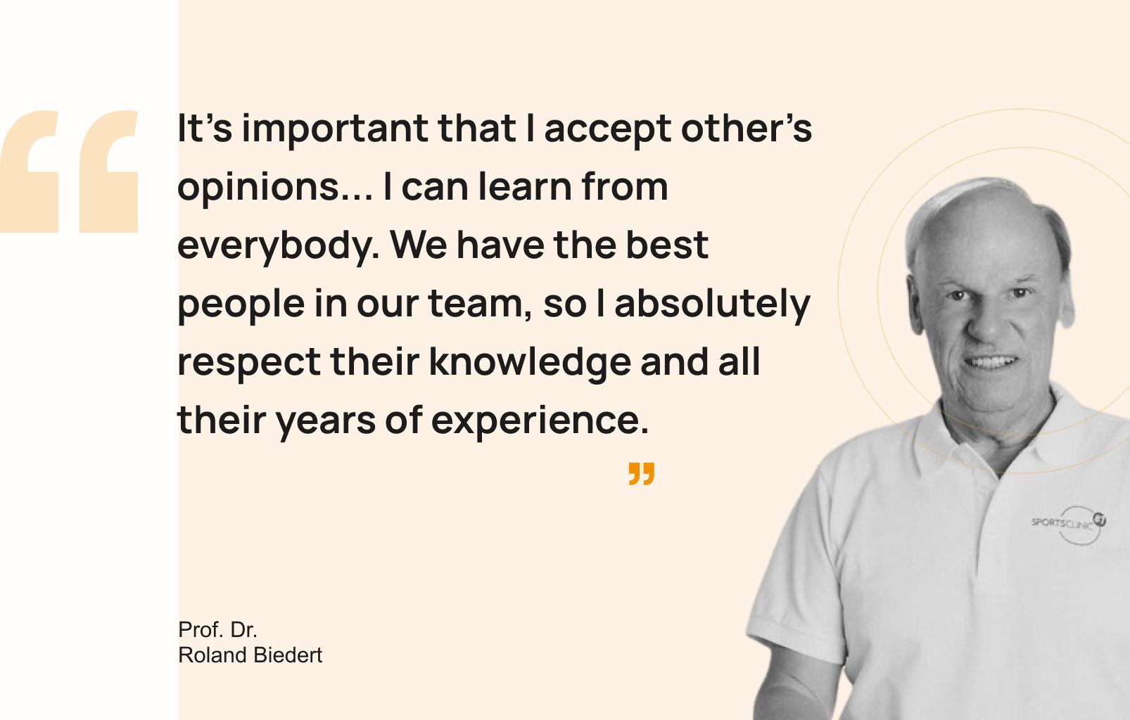 Prof. Dr. Roland Biedert, Roger Federer's personal orthopaedic surgeon.